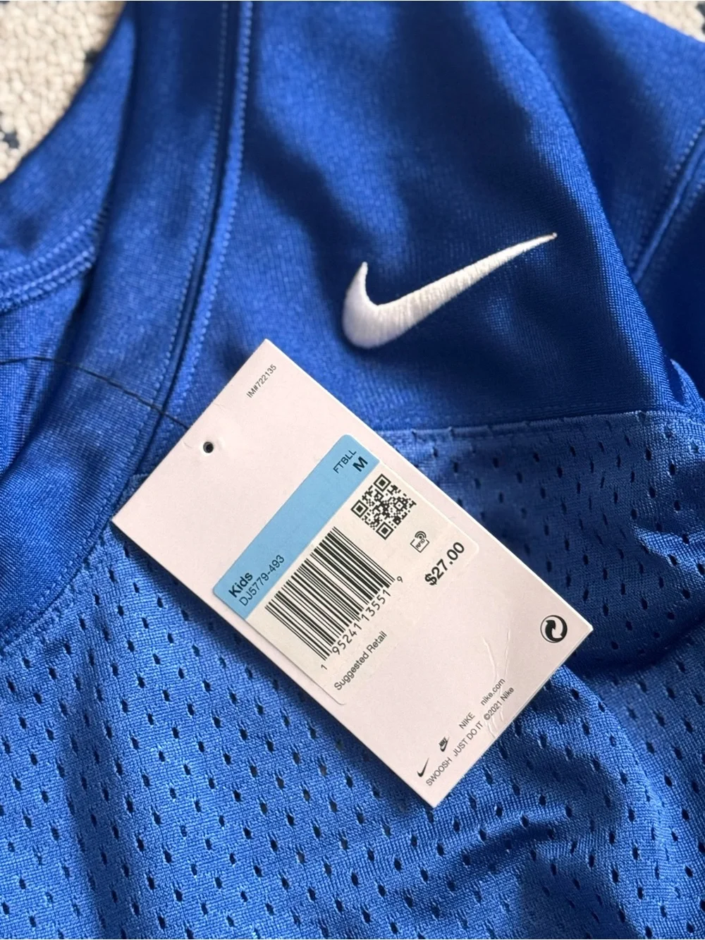Nike Youth Blue Short Sleeve Mesh Athletic Jersey